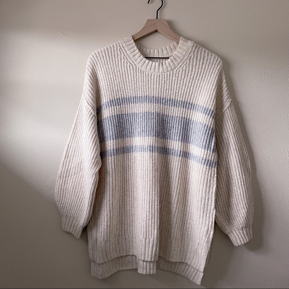 American Eagle Striped Oversized Sweater